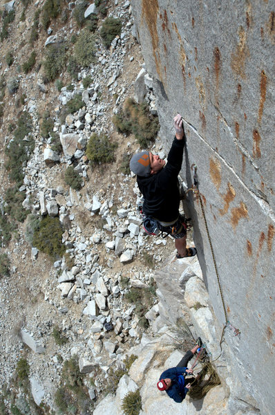 Brad Johnston-Cox on pitch 1 of Workingman's Arete