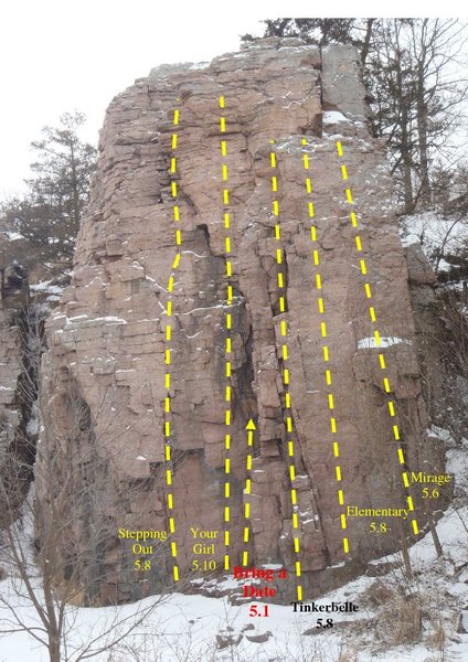 Showing some of the routes on Rattlesnake<br>
Sam Smolnisky Photo