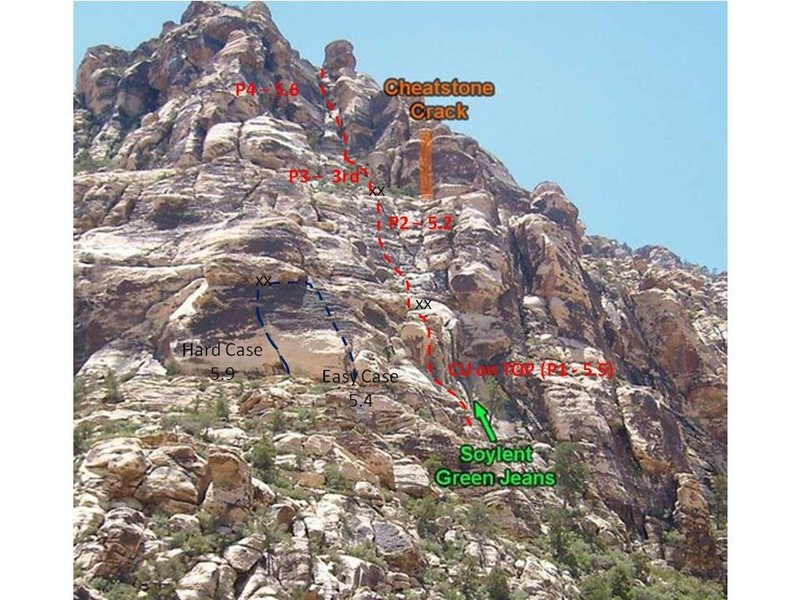 This is another old route that goes to the top of the formation. Very nice climb for the new leader.