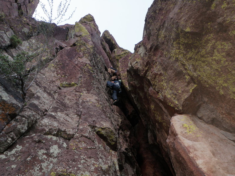 The Rigging is on the left arete, right next to Hidden Chimney.