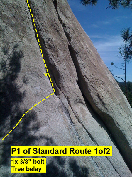 Beta: first half of pitch 1 of Standard Route.
