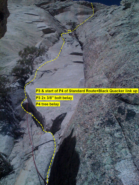 Beta: pitch 3 and start of pitch 4 of Standard Route-Black Quacker link up.
