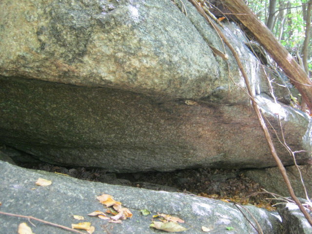upper part of boulder.