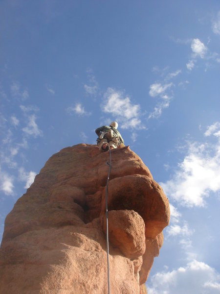 Jason Partin leading the first pitch of North Ridge.