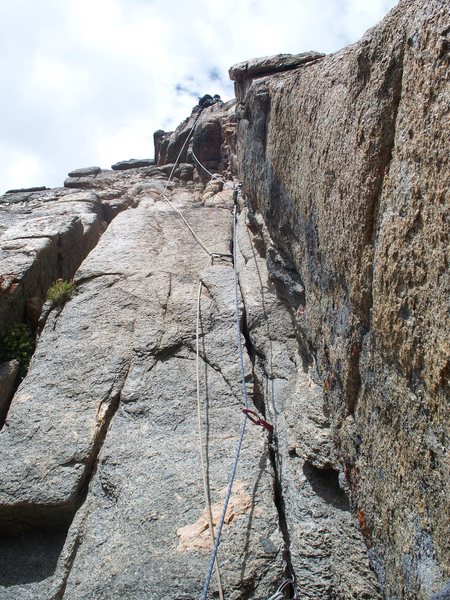 Climbing great terrain on the Tan Buttress. Everything on The Tan is soooo good. Only 45 minutes from the road!!!