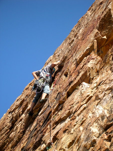 on the First Ascent of the last pitch