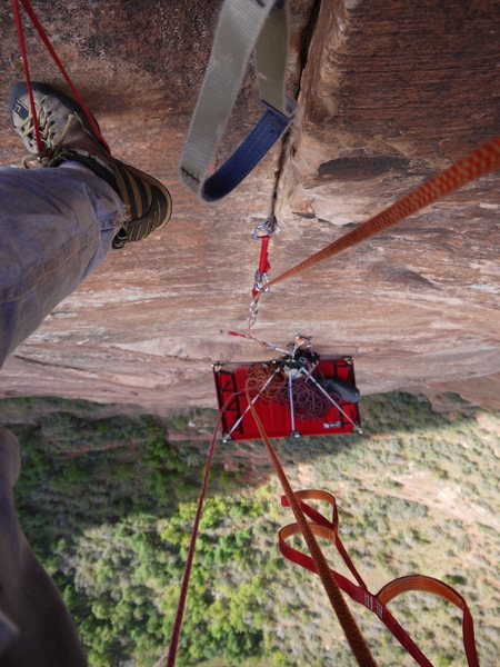 Moving up my fifth pitch (Arch Crack Pitch) on Prodigal Sun. October 2011