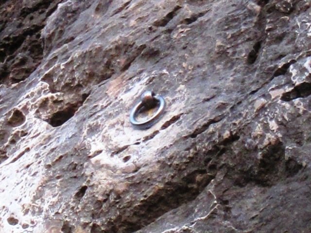 The glued-in bolts must be the route's namesake