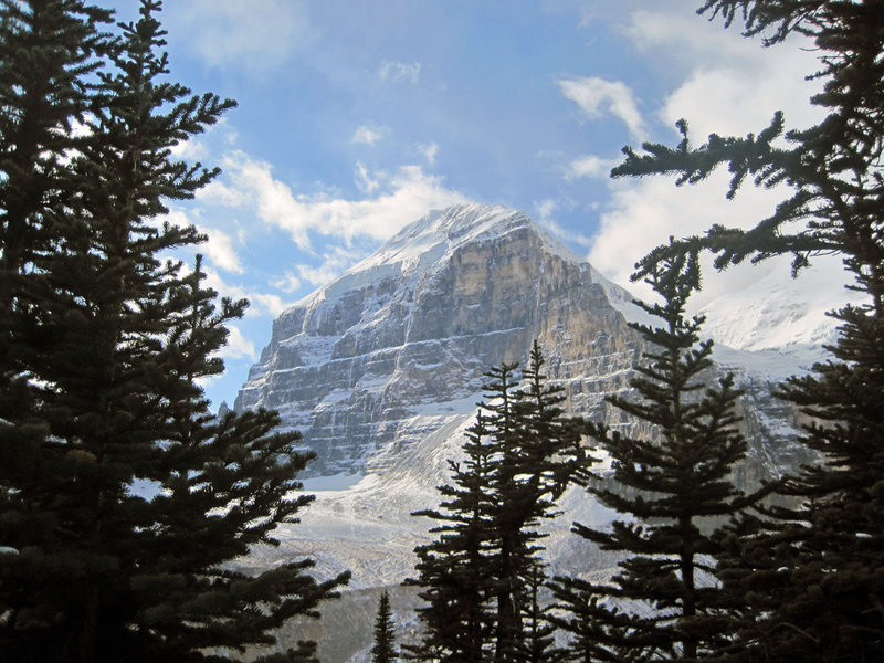 Mount Lefroy out of Lake Louise.