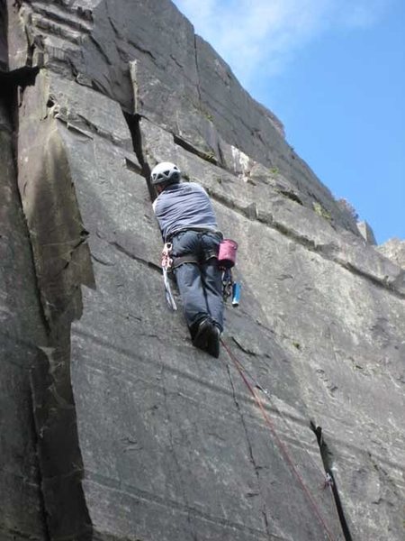 The wider section of crack at the top