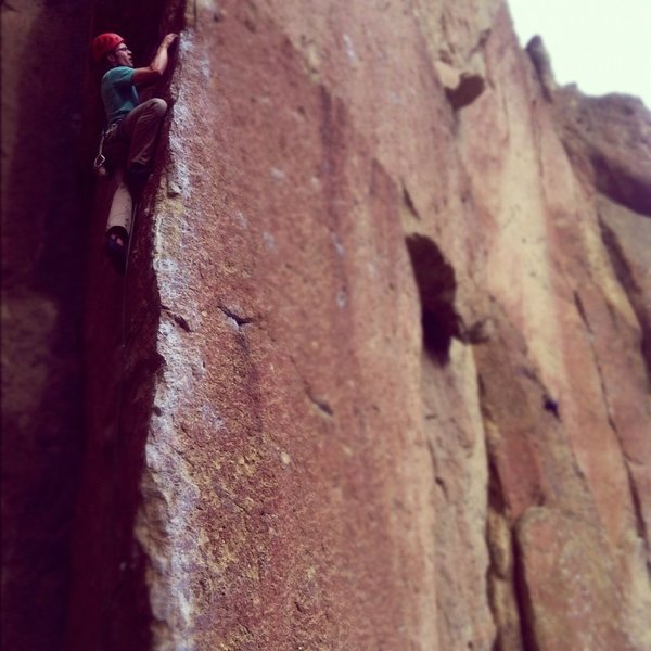 Nearing the top of the first block.