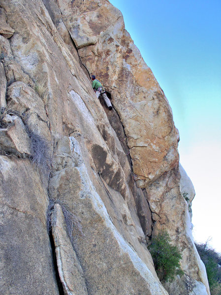 Chris Hubbard climbing Stellar Crack.