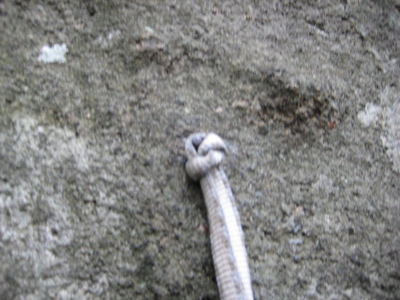 Old 1/4 inch bolt on this route good for slinging....Ha HA its a joke it was slung just for fun.