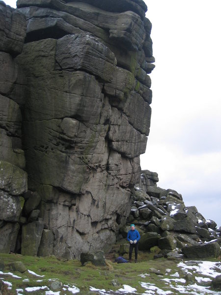 The Leaning Block is steep! (photo by Phil Ashton)