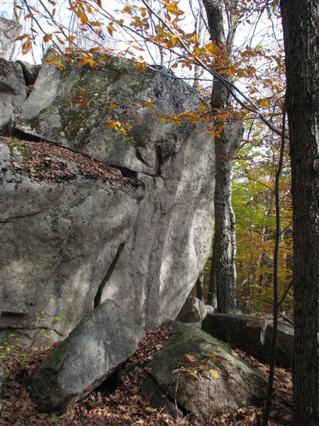 The western side. It is from about 8 feet to scary highball here.