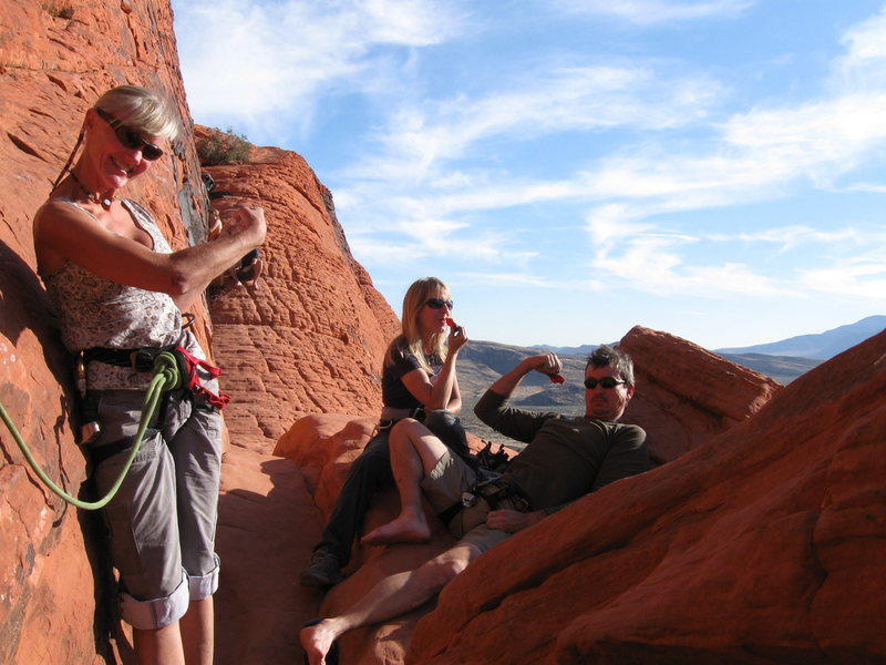 All feeling strong on The Panty Wall craggin day in Red Rocks. Halloween 2011.