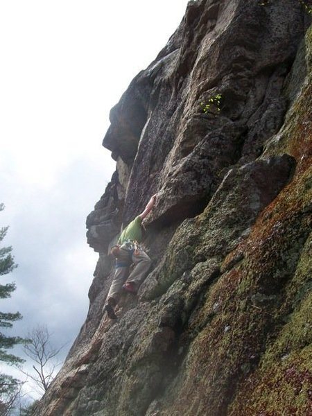 My very first lead in my life, the route is highlander at eagles bluff, Maine