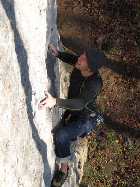 Stephan balancing up Schöne Platte.