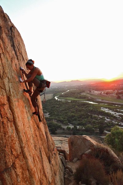 Myself crack sunset climbing at Mt. Rubdioux