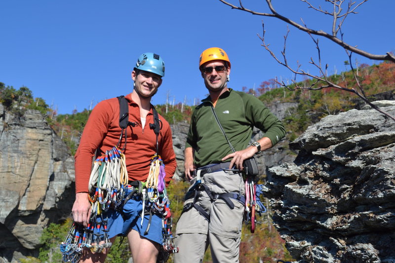 Ken and I after two great routes in the Amphitheater at Linville Gorge.  