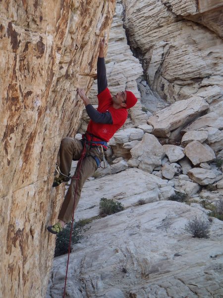 Pain Check. One of the better 12a's at Red Rock.