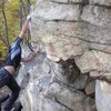 You want to keep your left hand on the hold even though it's a dyno -- you can almost do it statically.