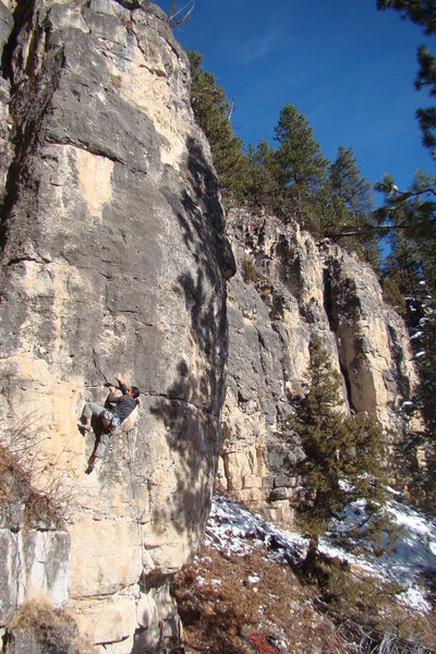 Lucky Strike, 5.10c/d <br>
<br>
Jake would rather fight than quit.