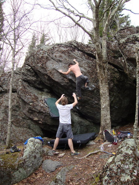 Aaron James Parlier on the topout of Nexus (V7), Overlook Area
