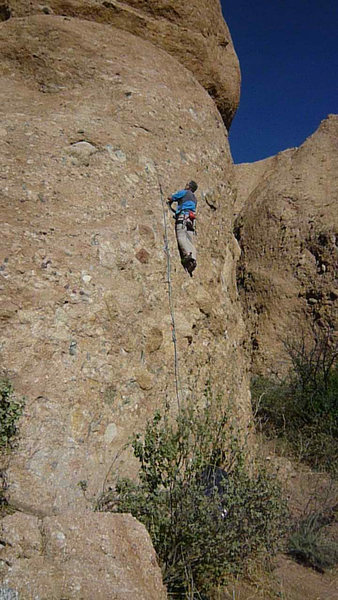 Chris O climbing, photo by Stefan Harms.