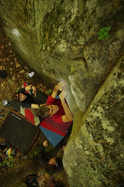 Ray Bierbaum just before sticking the move!<br>
Photo by: Zach Mathe