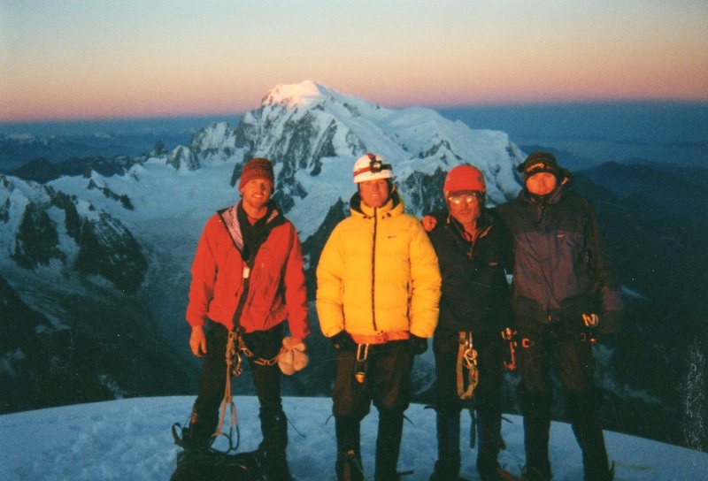 At the summit of Aiguille Verte. French Alps 2000. Photo by Todd Miller. Thanks Todd!