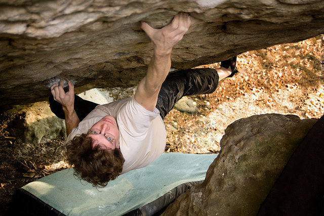 Michael Fitzgerald bearing down on the pinch/crimp of the Hunger Artist.
