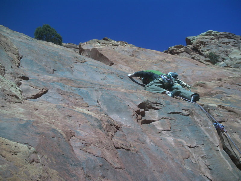 Above the crux moving into the corner.