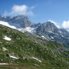 Chli Bielenhorn on the right, Gross Bielenhorn in the middle, and the Galenstock on the upper left 