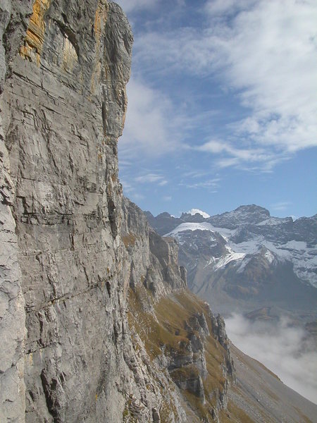 View to the east in the Flacher Pfeiler route