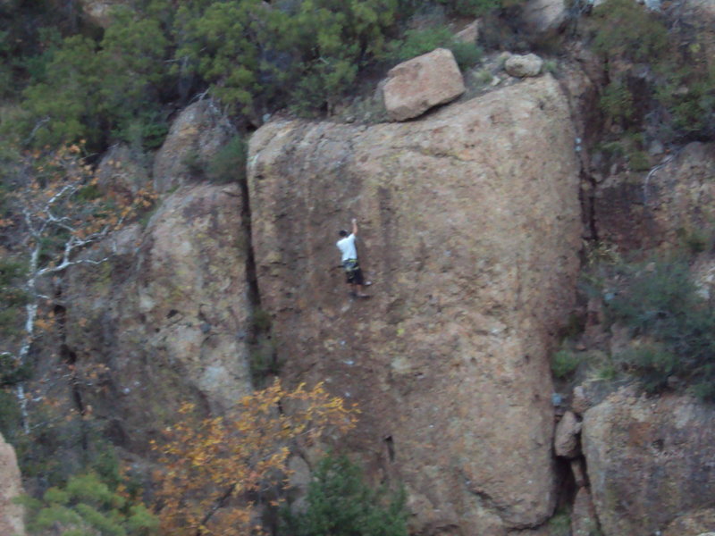 Leader pulling through the crux of "Wonder Woman," on a gorgeous winter day.