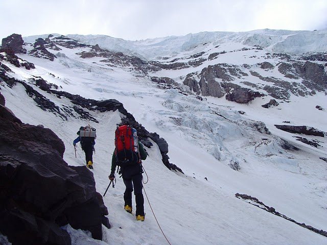 On the lower ridge, below thumb rock.
