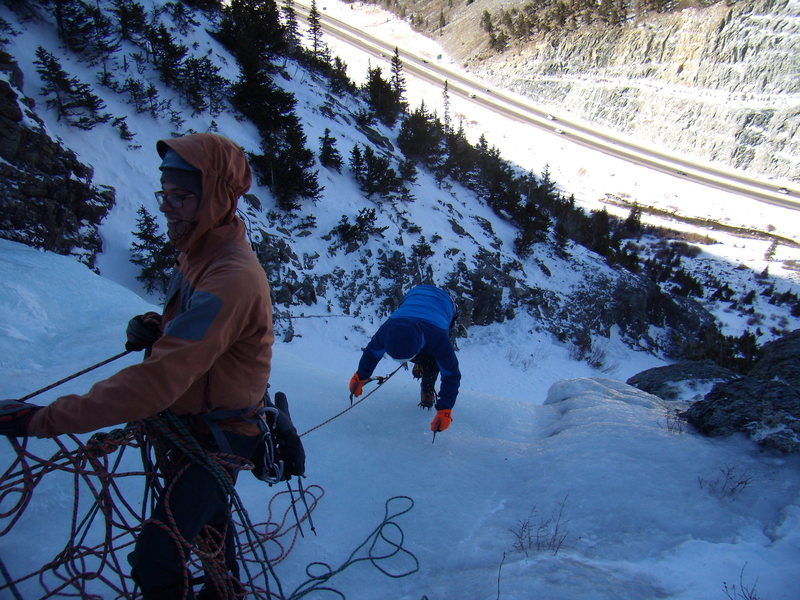 Jordon Griffler and Ty on Three Tiers. Ten Mile Canyon. Colorado. New Years Day 2012.