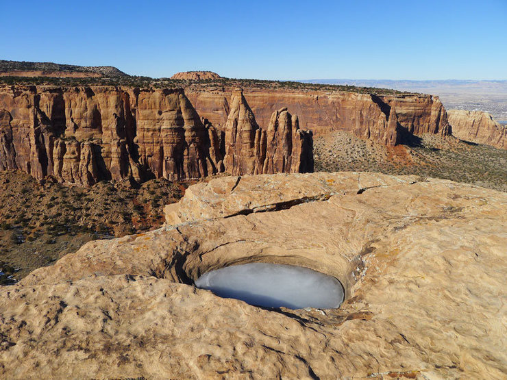 Icy summit pool.
