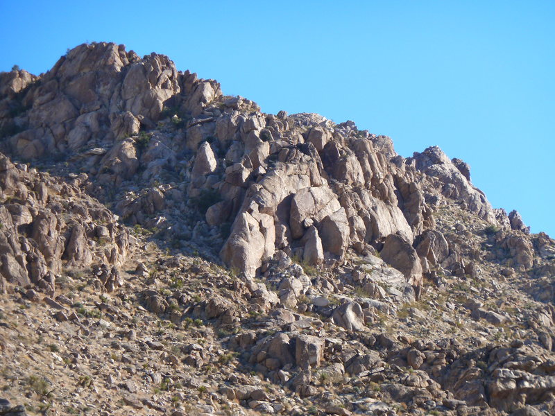 Rock Climbing in Rattlesnake Wash Hillside, Joshua Tree National Park