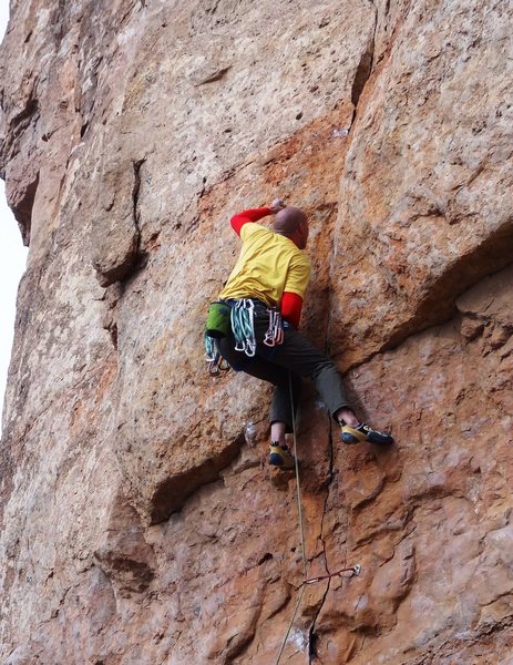 Brandon at the crux move.