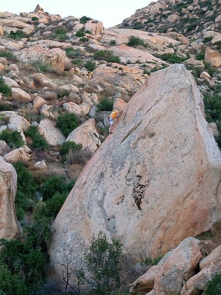 First ascent on Anthem of the Sun (5.7), Lake Perris SRA