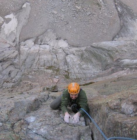 Pulling through the crux....