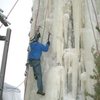 Greg Seymour on the ice silo, Jan.2012.