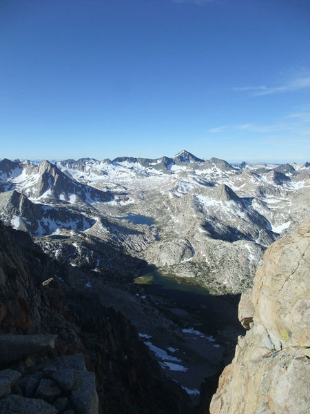 looking down at Evolution Valley/the JMT