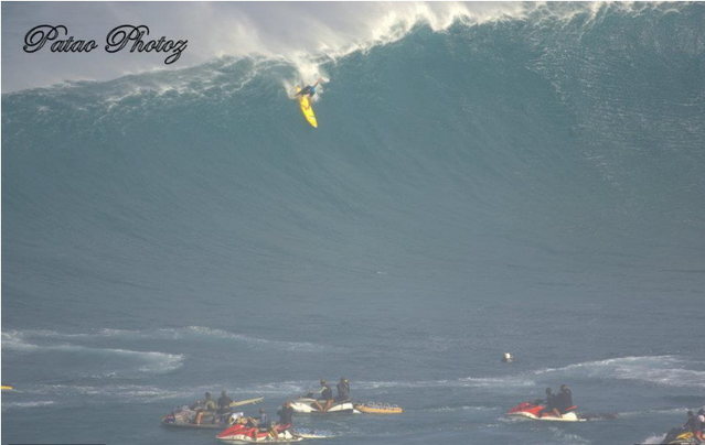 Kai Lenny on a bomb last Peahi swell... He's stoked and ready for tomorrow's swell! Charge um Kai!