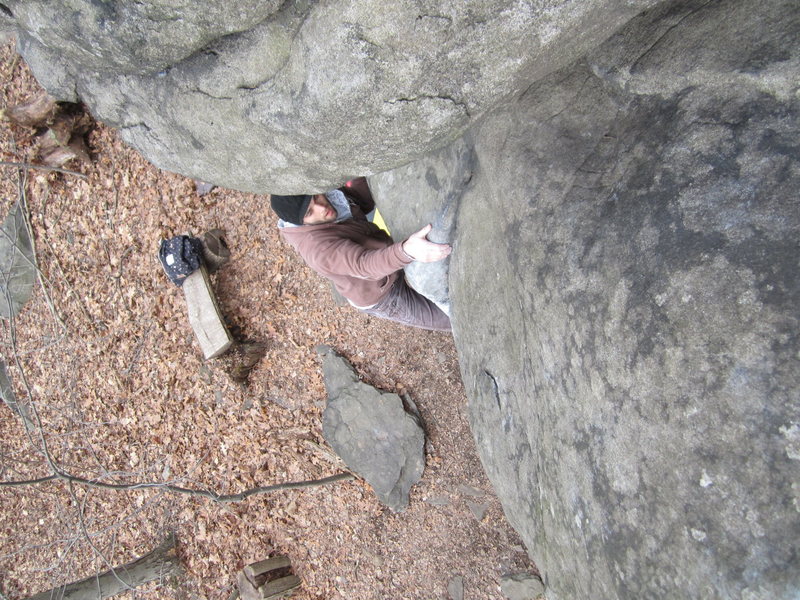 Rocky topping out Mushroom Crack, V1, Governor Stable