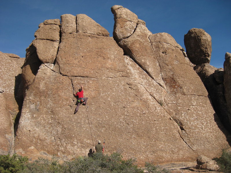 Doug on Babysitters. 4 bolt face to 2 bolt rap. This route is to the left of Wake and Bake.