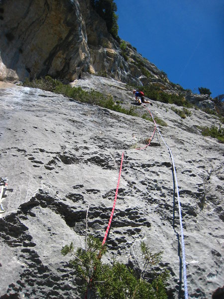 Staying right of the large dihedrals on pitch 3.