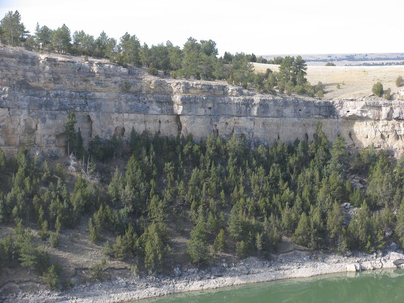The Castle Wall a north facing band of limestone below the CCC Castle.